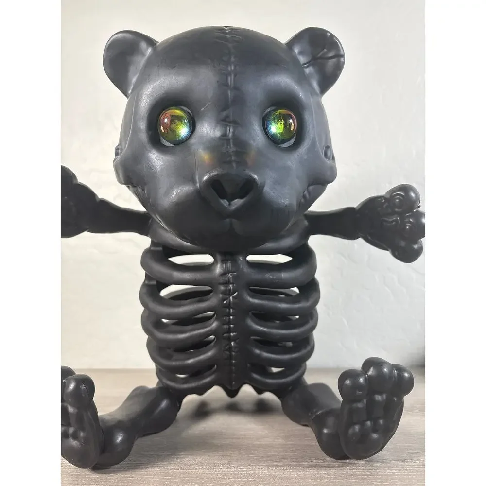 Halloween Skeleton Teddy Bear Decoration Prop Plastic‎ Blow Mold 14” Rare HTF